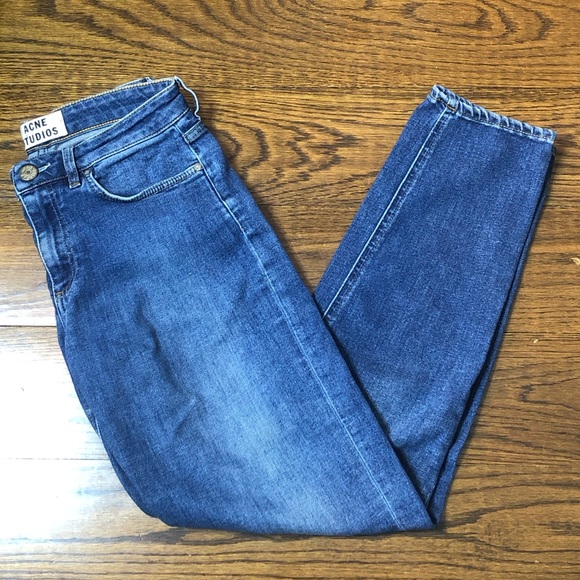 ACNE STUDIOS Women Blue ‘SKIN 5 USED BLUE’ Skinny Low Rise Jeans Sz 27/32 - Picture 4 of 16
